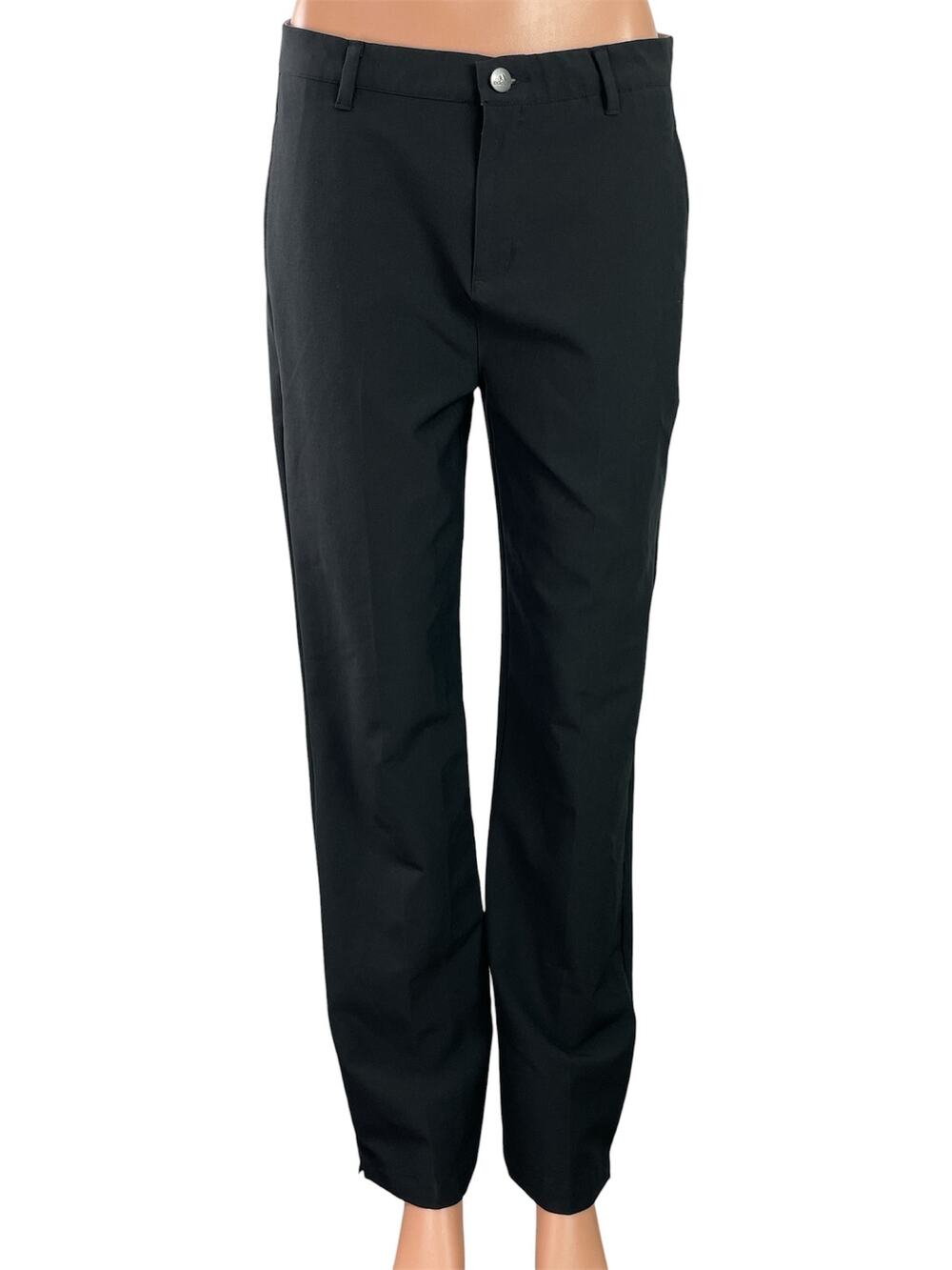 Adidas Solid Golf Women's Black High Rise Straight Leg Trousers Pants Size L